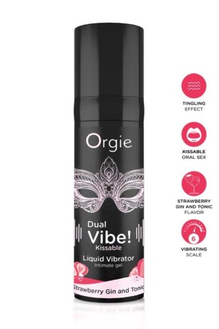 Wibrator w płynie truskawka, gin i tonik Dual Vibe! Kissable Liquid Vibrating Strawberry Gin And Tonic ORGIE