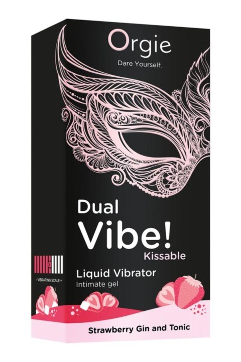 Wibrator w płynie truskawka, gin i tonik Dual Vibe! Kissable Liquid Vibrating Strawberry Gin And Tonic ORGIE