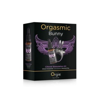 Zestaw krople orgazmowe i pierścien króliczek Orgasmic Bunny Clitoral Stimulation Kit ORGIE