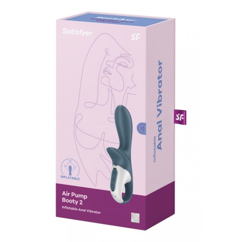 Pompowany wibrator analny granatowy Air Pump Booty 2 Satisfyer