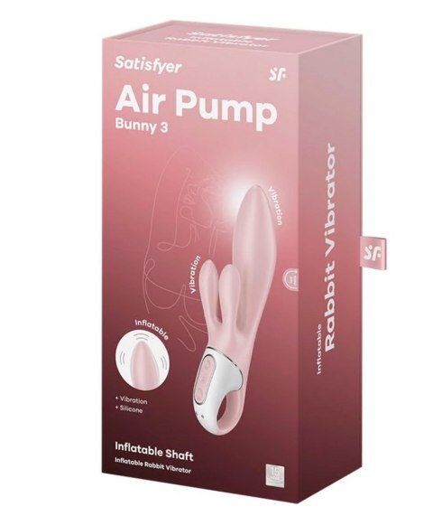 Wibrator Króliczek pudrowy róż Air Pump Bunny 3 Satisfyer