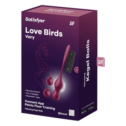 Kulki gejszy fioletowe sterowane aplikacją Love Birds Vary Satisfyer