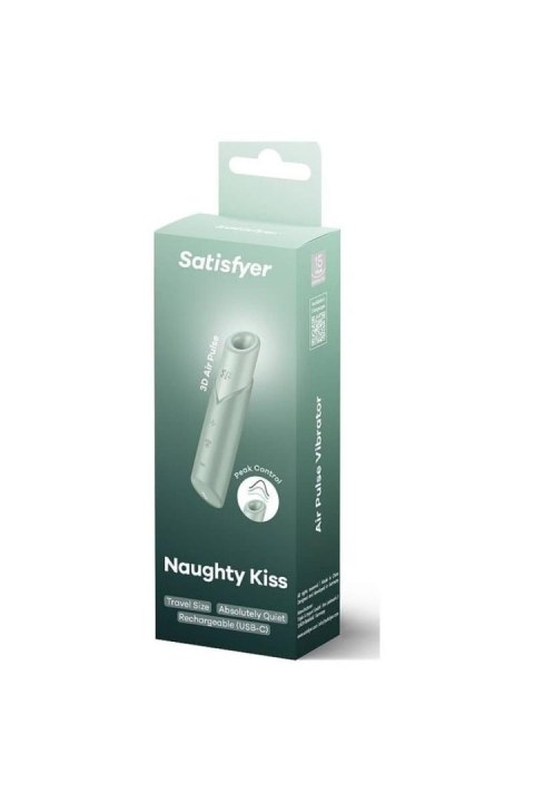 Stymulator łechtaczki powietrzny zielony Naughty Kiss Satisfyer