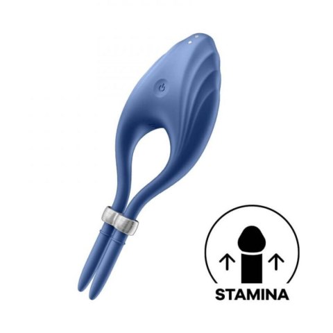 Pierścień erekcyjny-Duelist Ring Vibrator Blue-Satisfyer
