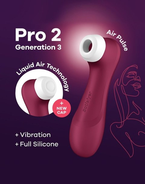 Stymulator-Pro 2 Generation 3 with Liquid Air wine red-Satisfyer