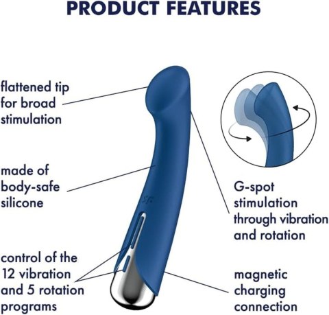 Wibrator Do Punktu G Obrotowy Niebieski - Satisfyer