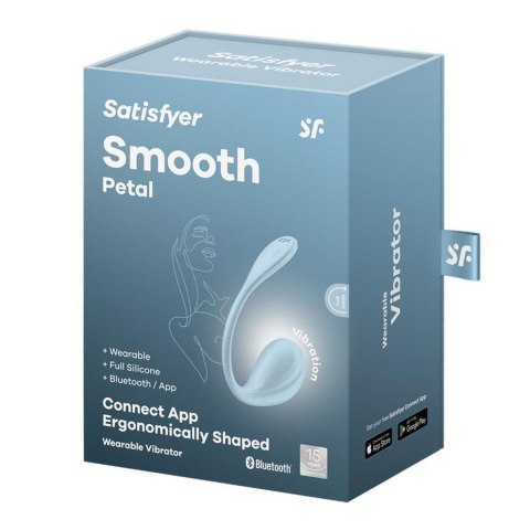 Jajeczko wibrujące błękitne sterowane aplikacją Smooth Petal Satisfyer