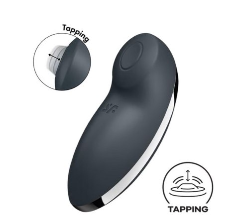 Stymulator łechtaczki wibrujący grafit Tap & Climax 2 Satisfyer