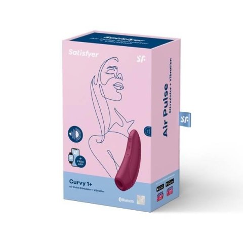 Wibrator - Curvy 1+ Air Pulse Stimulator + Vibration Rose Red-Satisfyer