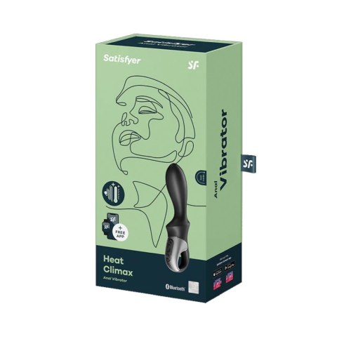 Wibrator podgrzewany czarny na aplikację Heat Climax Connect App Satisfyer
