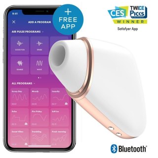Wibrator - Love Triangle Air Pulse Stimulator + Vibration White-Satisfyer