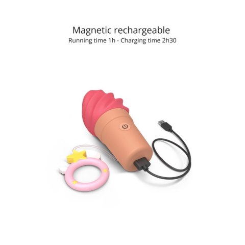 Mini Stymulator Cand'ice Raspberry Jolly 10 Trybów Wibracji Silikonowy USB Magnetyczny Wonder Project