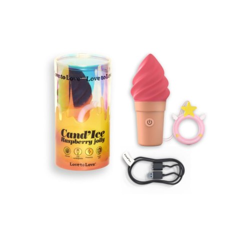 Mini Stymulator Cand'ice Raspberry Jolly 10 Trybów Wibracji Silikonowy USB Magnetyczny Wonder Project