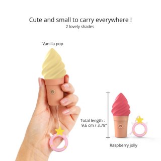 Mini Stymulator Cand'ice Vanilla Pop 10 Trybów Wibracji Silikonowy USB Magnetyczny Wonder Project