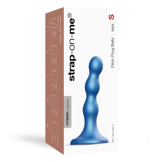 Dildo silikonowe do STRAP-ON niebieskie 13cm PLUG BALLS METALLIC BLUE DORCELL