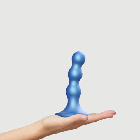 Dildo silikonowe do STRAP-ON niebieskie 13cm PLUG BALLS METALLIC BLUE DORCELL