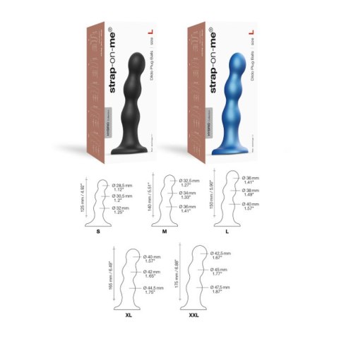 Dildo silikonowe do STRAP-ON niebieskie 13cm PLUG BALLS METALLIC BLUE DORCELL