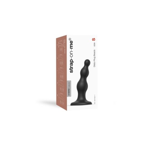 Dildo silikonowe do STRAP-ON czarne 13cm PLUG BEADS BLACK DORCELL