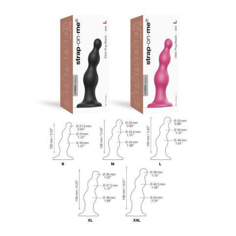 Dildo silikonowe do STRAP-ON czarne 13cm PLUG BEADS BLACK DORCELL
