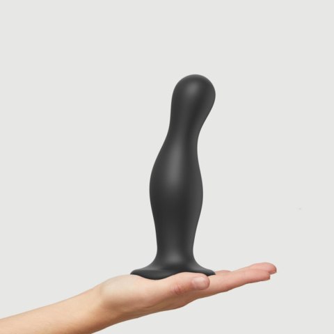 Dildo silikonowe do STRAP-ON czarne 18cm PLUG CURVY BLACK DORCELL