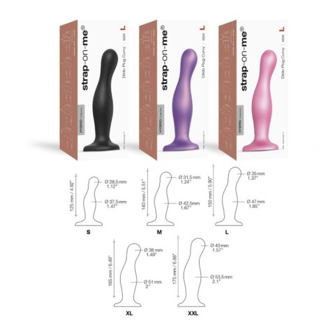 Dildo silikonowe do STRAP-ON różowe 14cm PLUG CURVY METALLIC SUGAR DORCELL
