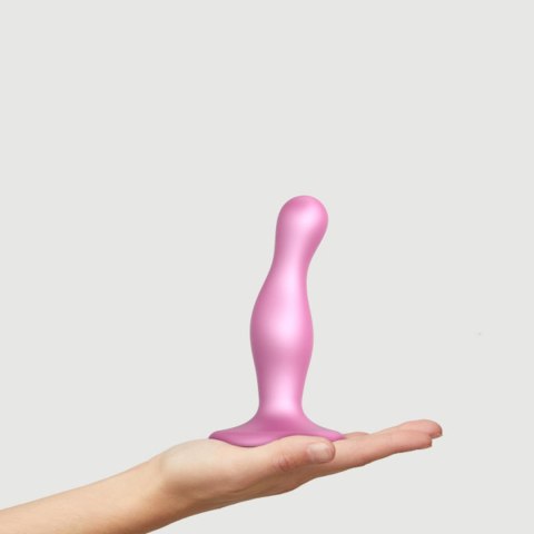 Dildo silikonowe do STRAP-ON różowe 14cm PLUG CURVY METALLIC SUGAR DORCELL