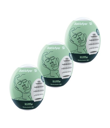 Masturbatory jednorazowe oliwkowe 3szt. Riffle Satisfyer