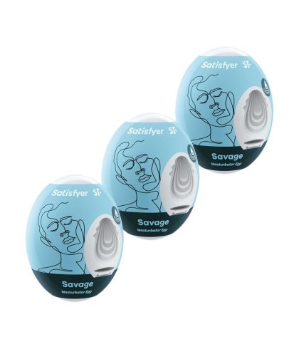 Masturbatory jednorazowe błękitne 3szt. Savage Satisfyer