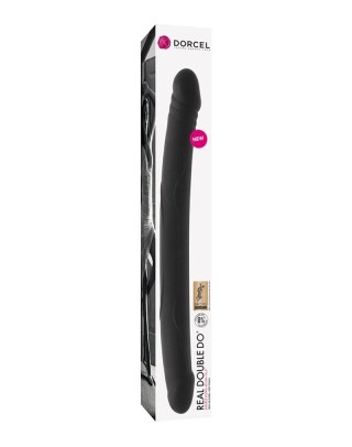 Dildo podwójne silikonowe czarne 42cm REAL DOUBLE DO BLACK DORCELL