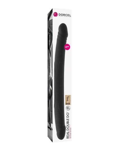 Dildo podwójne silikonowe czarne 42cm REAL DOUBLE DO BLACK DORCELL