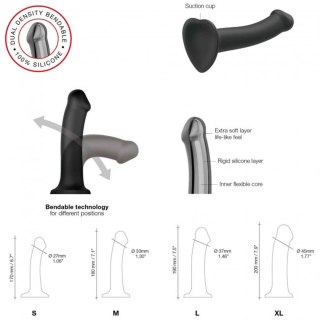 Dildo silikonowe z przyssawką serce czarne Dorcell