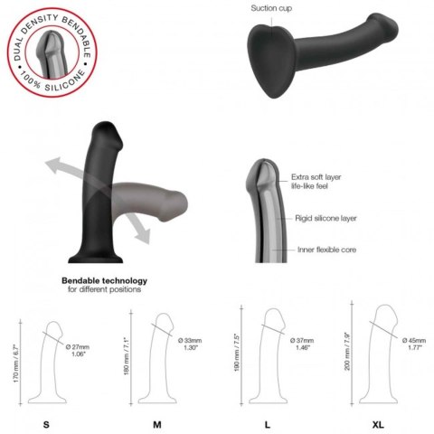 Dildo silikonowe z przyssawką serce czarne Dorcell