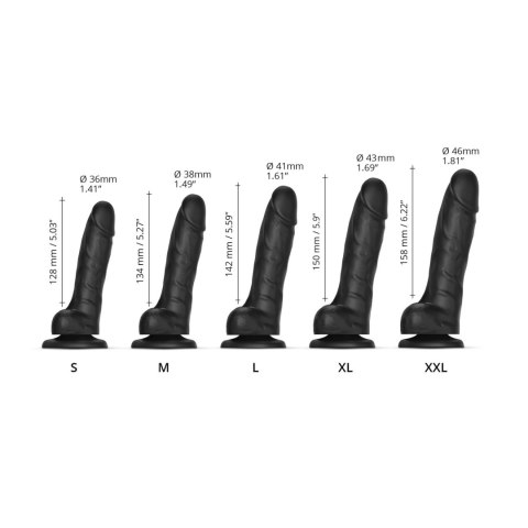 Dildo cyberskóra z przyssawką czarne 18cm black m SLIDING SKIN DORCELL