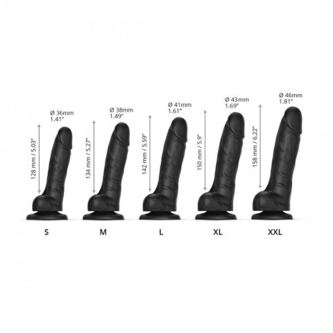 Dildo cyberskóra z przyssawką czarne 17cm black s SLIDING SKIN DORCELL