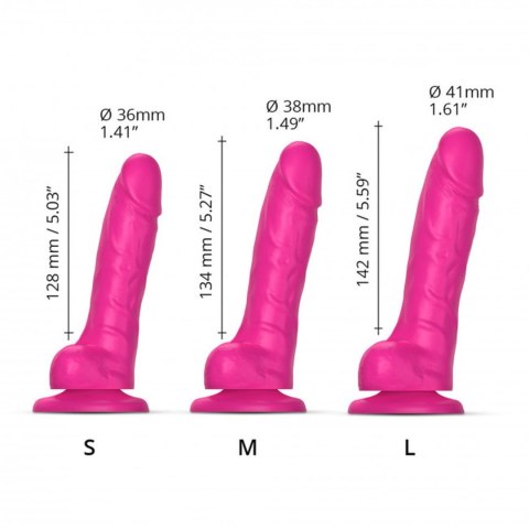 Dildo cyberskóra z przyssawką fuksja 17cm fuhsia s SLIDING SKIN DORCELL