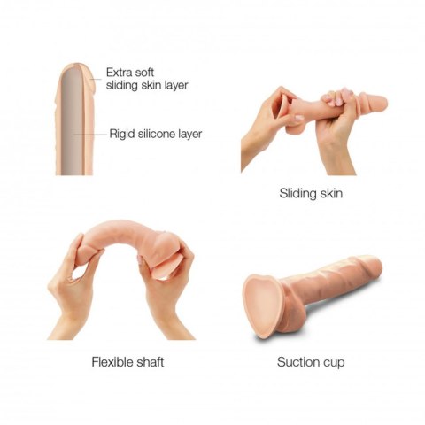 Dildo cyberskóra z przyssawką cieliste 18cm vanilla m SLIDING SKIN DORCELL