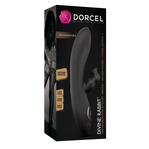 Wibrator Króliczek Z Funkcją Ssania Łechtaczki Silikonowy USB Czarny - Marc Dorcel Divine Rabbit