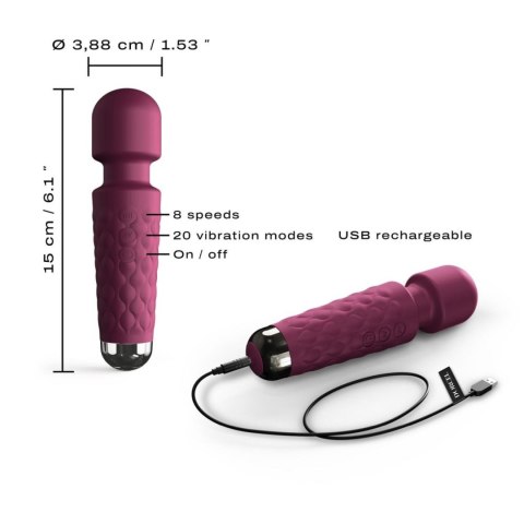 Masażer Wanderful Mini 20 Trybów 8 Poziomów USB Ładowany Fioletowy