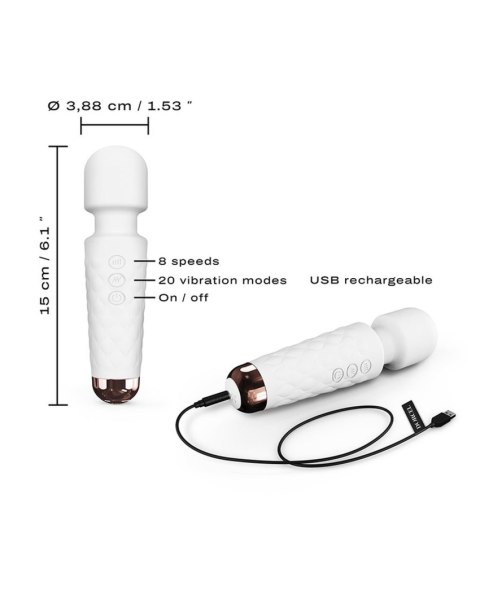 Masażer Mini Wanderful 20 Trybów 8 Poziomów USB Ładowany Biały - Dorcel