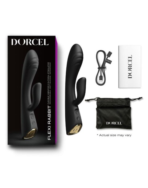 Wibrator Króliczek Z Funkcją Podgrzewania Silikonowy USB - DORCEL Flexi Rabbit Black