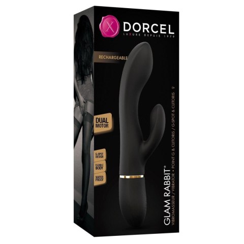 Wibrator Króliczek Czarny Silikonowy USB - GLAM RABBIT