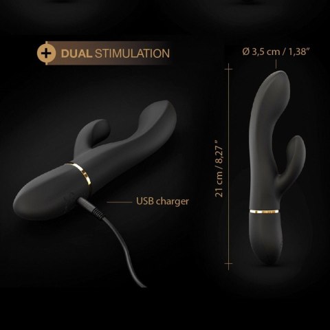 Wibrator Króliczek Czarny Silikonowy USB - GLAM RABBIT