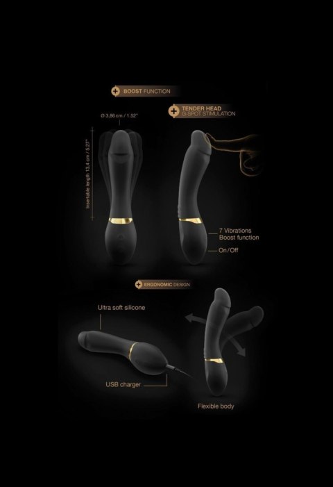 Wibrator Do Punktu G Silikonowy Czarny Akumulatorowy - Marc Dorcel Tender Spot
