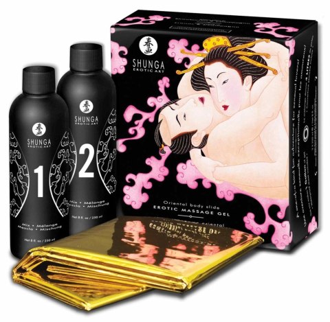 Zestaw kosmetyków o zapachu wina truskawkowego Gel Massage Strawberry Sparkling Wine 2x250ml SHUNGA
