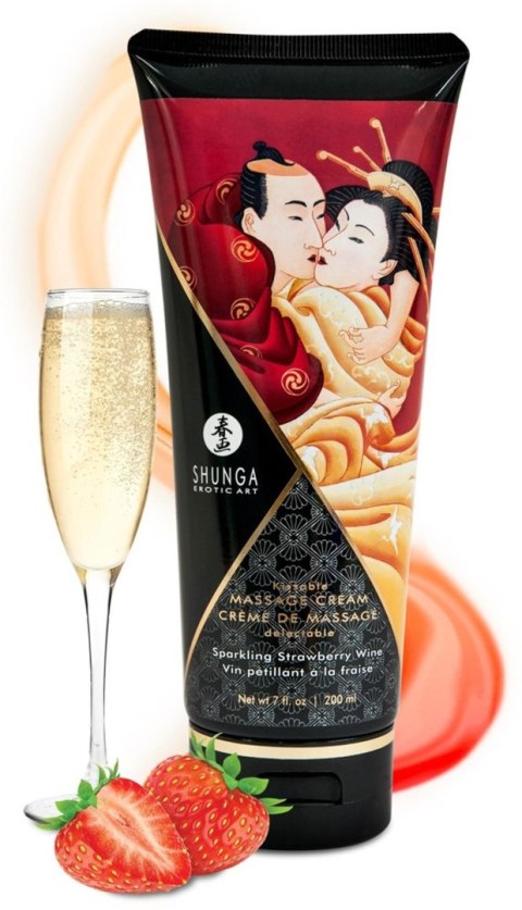 Krem do masażu truskawkowy szampan Sparkling Strawberry Wine 200ml SHUNGA