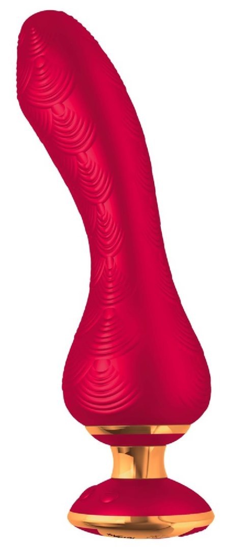 Luksusowy Elastyczny Masażer Silikonowy Cichy Podświetlenie LED USB Malinowy