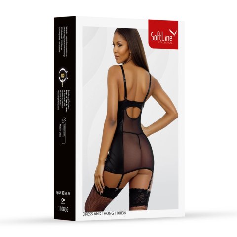 Set dress and thongs 110836 black 2XL