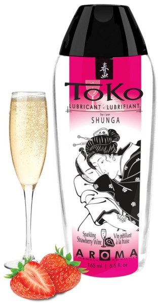 Lubrykant smakowy truskawkowe wino musujące Toko Aroma Strawberry Sparkling Wine 165ml SHUNGA