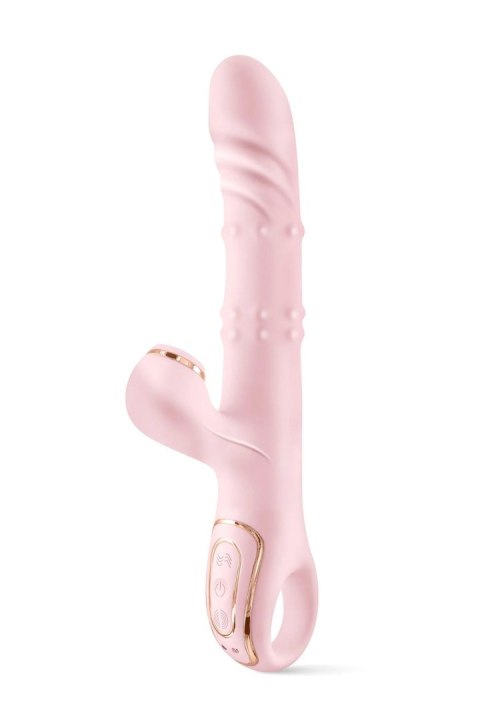 Wibrator Króliczek Rotacyjny 5w1 Tapping Grzanie USB Różowy - YOBA Classy
