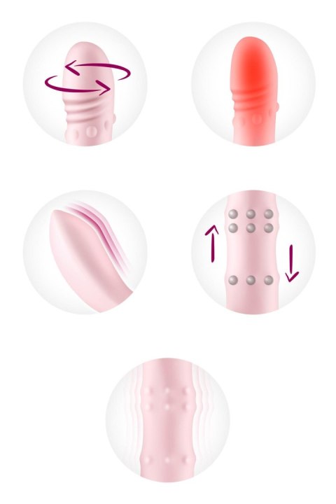 Wibrator Króliczek Rotacyjny 5w1 Ergo Tapping Grzanie USB Różowy - YOBA Cosy